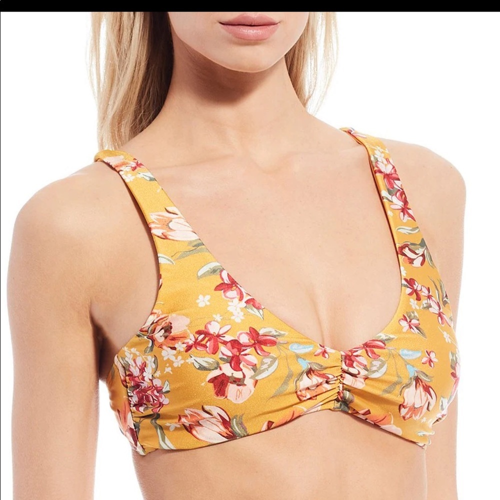 Stripe Smocked Triangle Swim Top